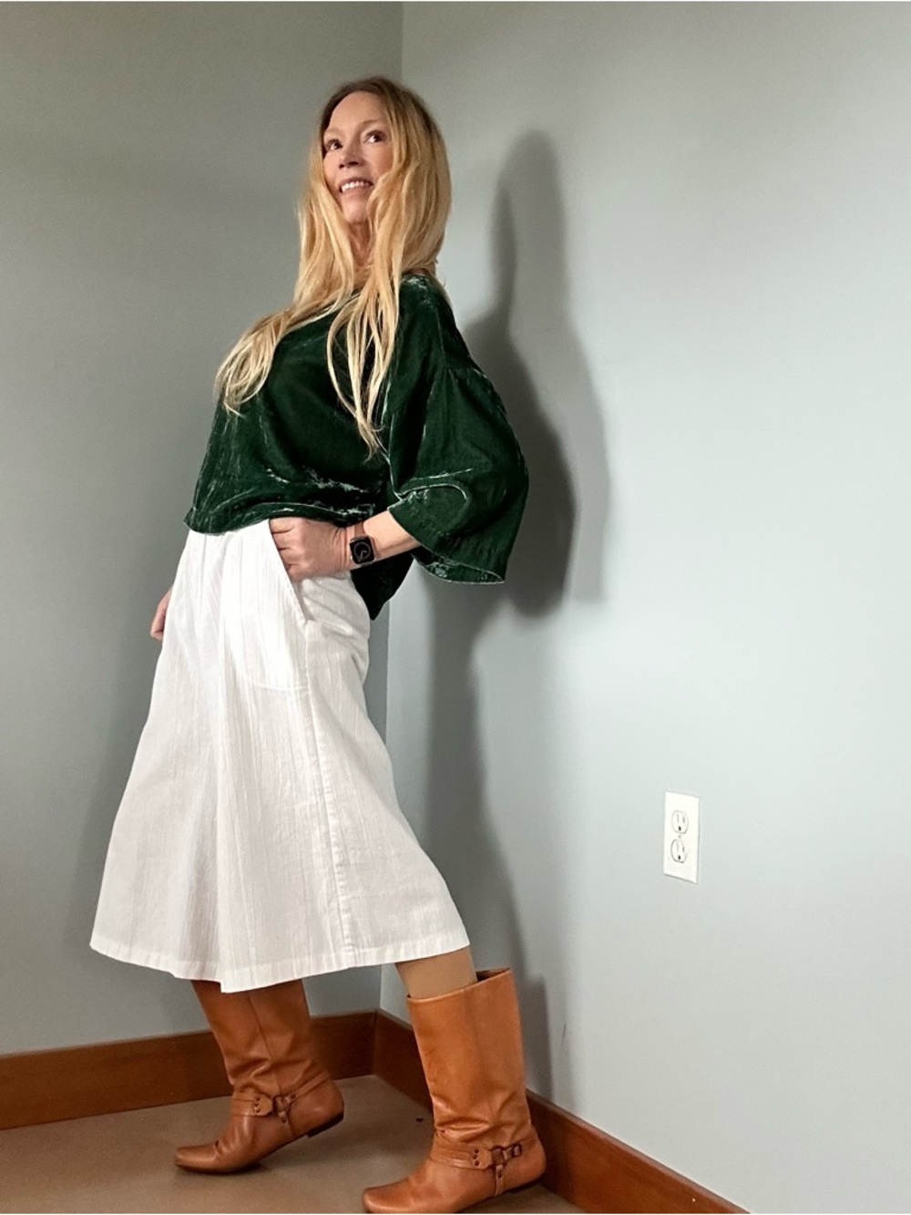 Vintage Linen Blend Bermuda Culottes in White